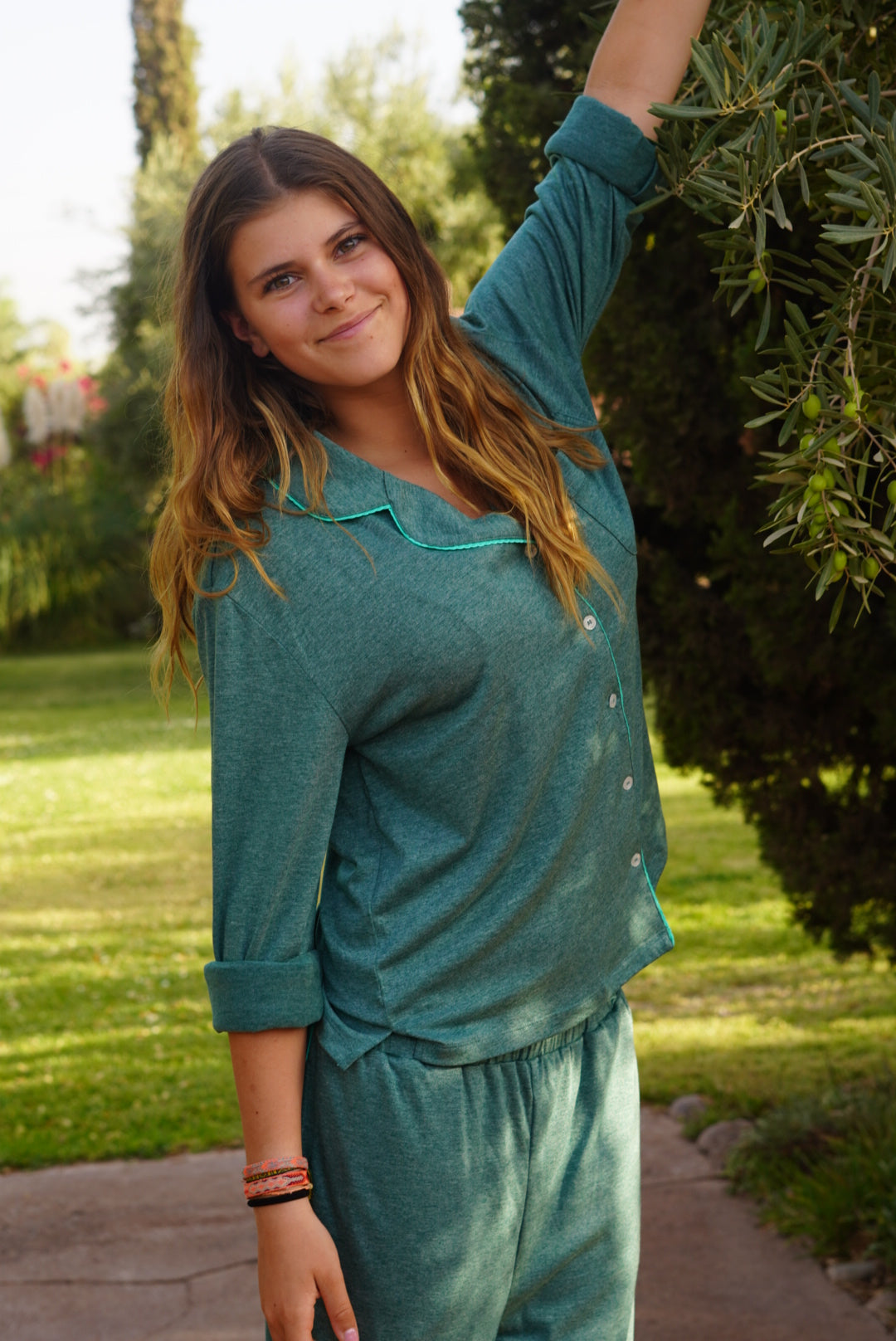 Pajamas in Petrol "I live on wifi and big dreams" (pre-order)