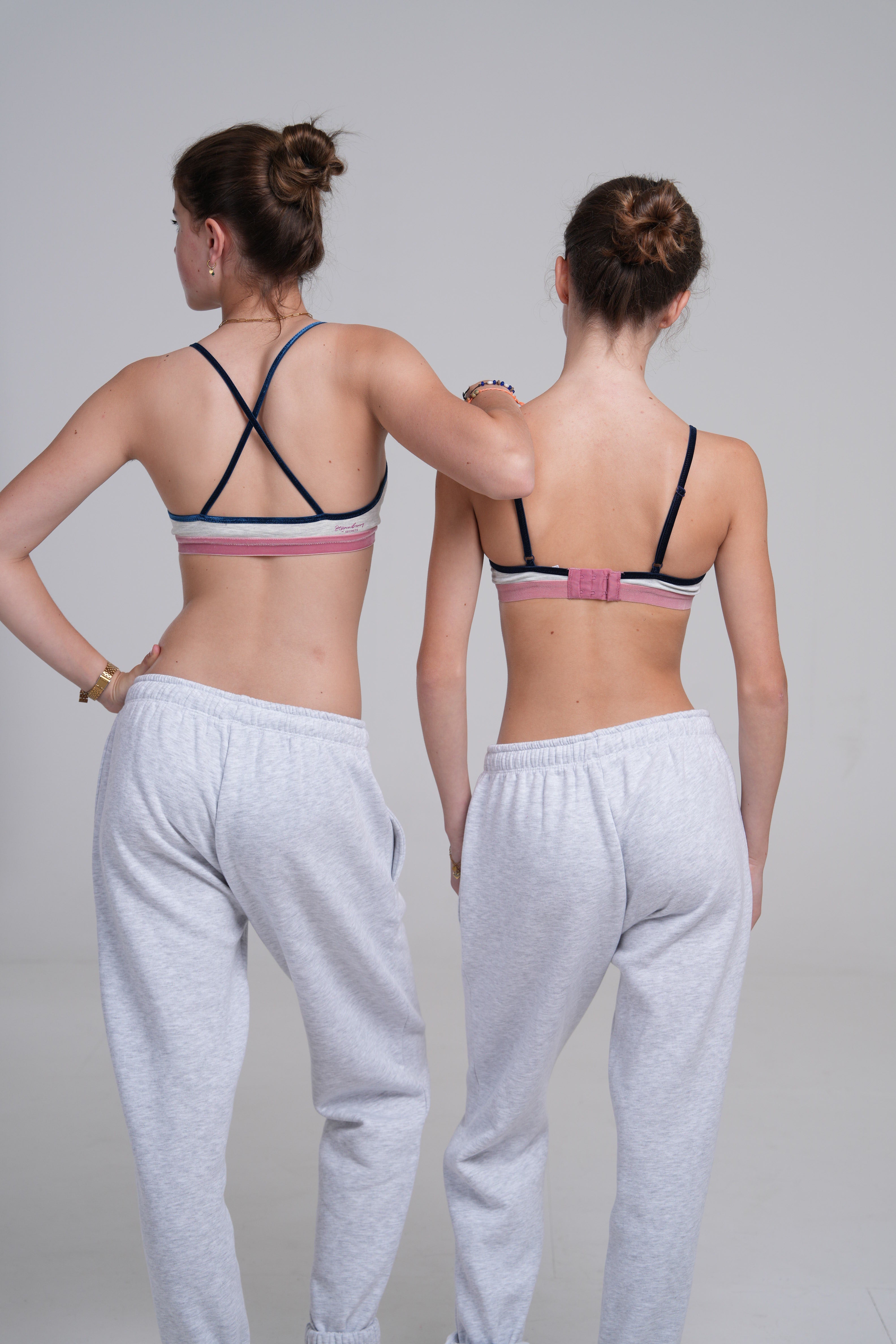 Bretelles droites Alex en gris et bleu