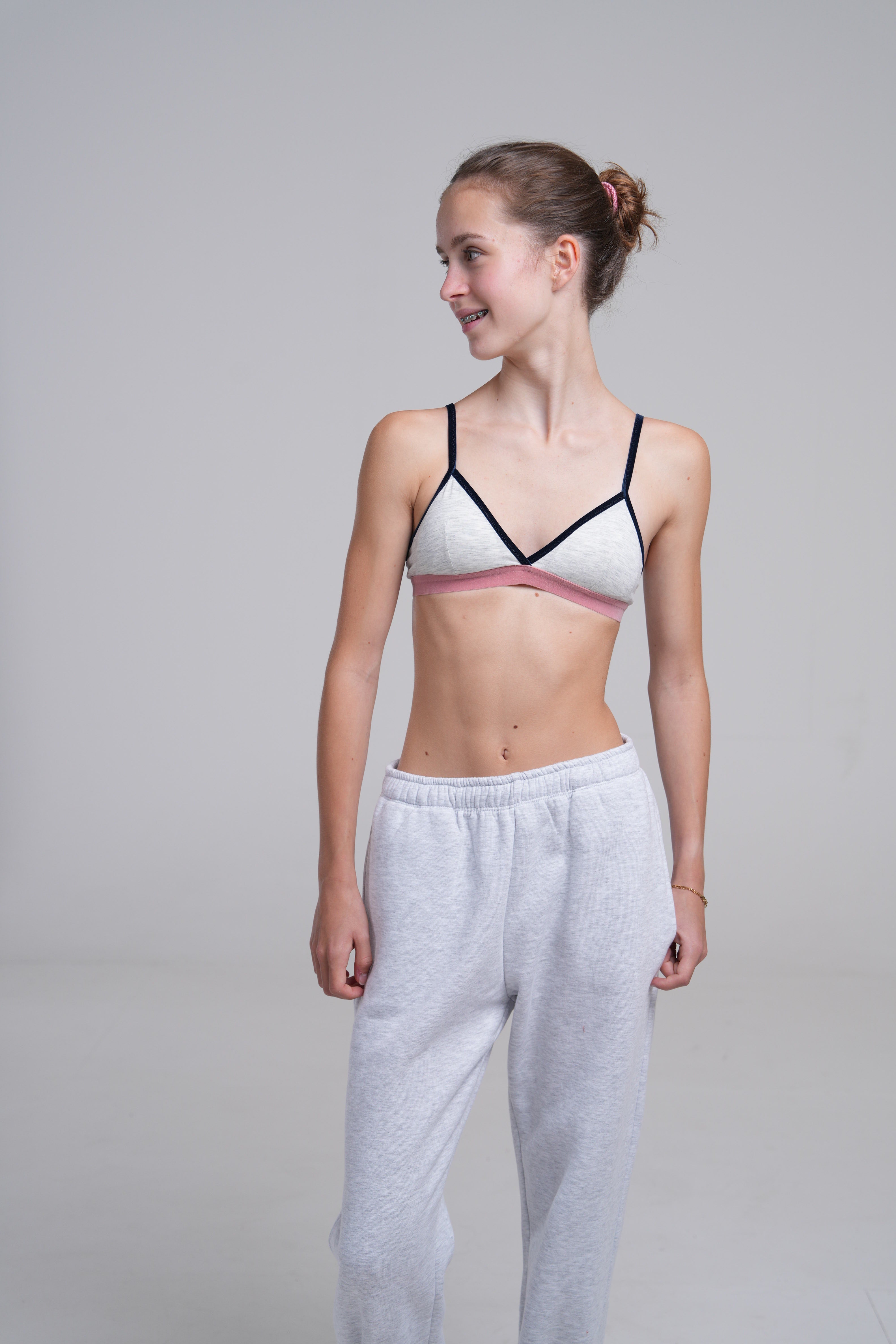 Bretelles droites Alex en gris et bleu