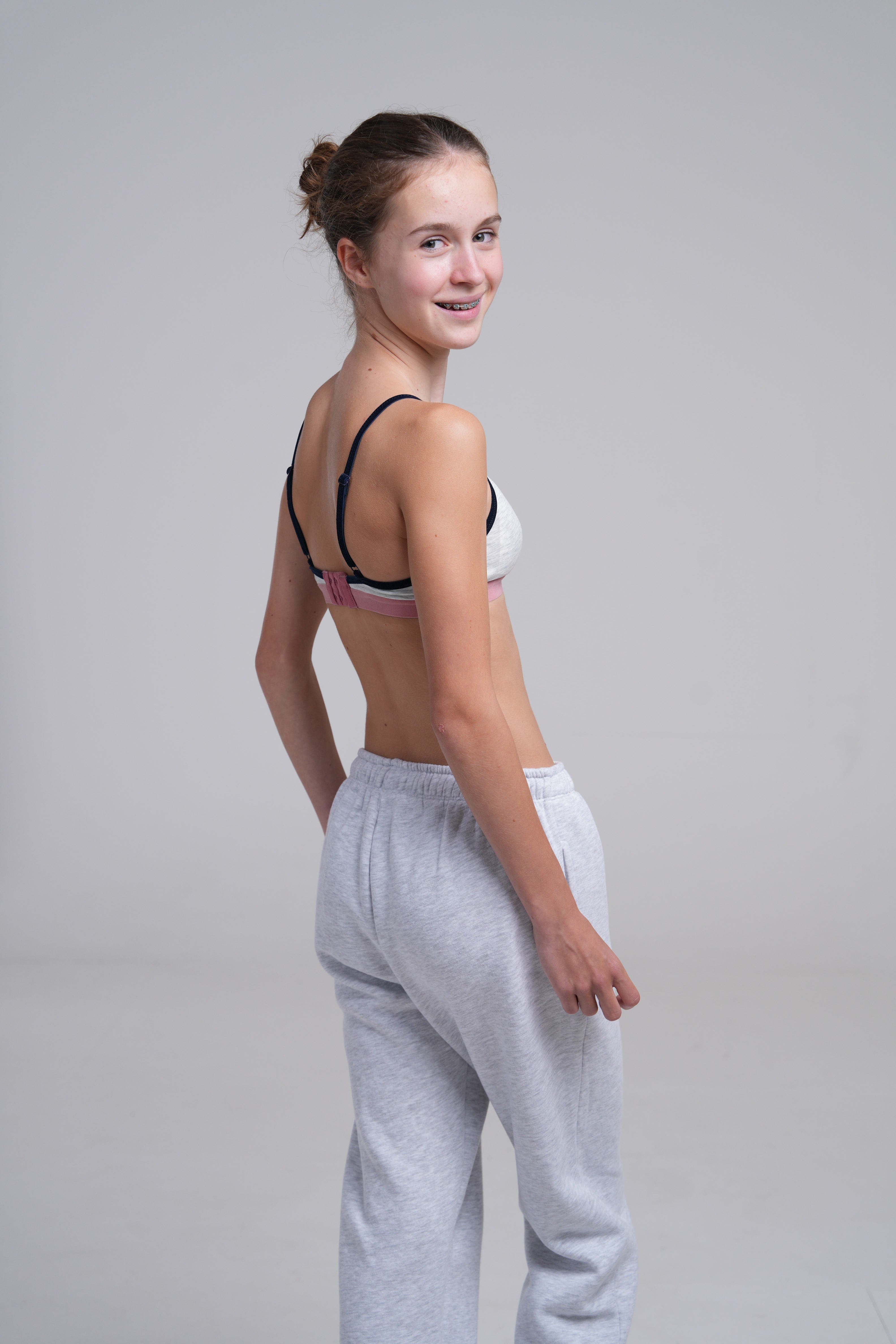 Bretelles droites Alex en gris et bleu