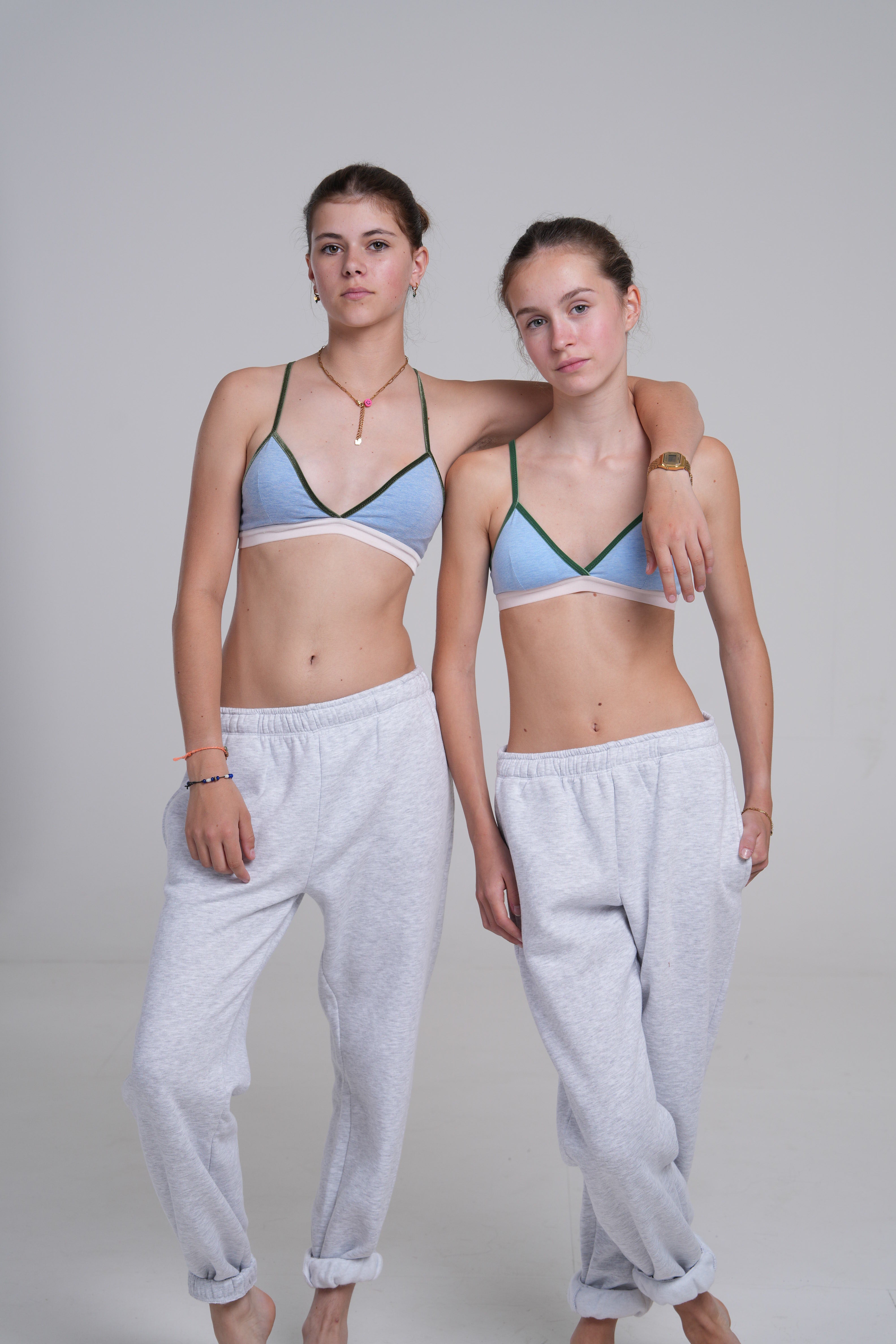 Bretelles droites Alex en bleu et vert