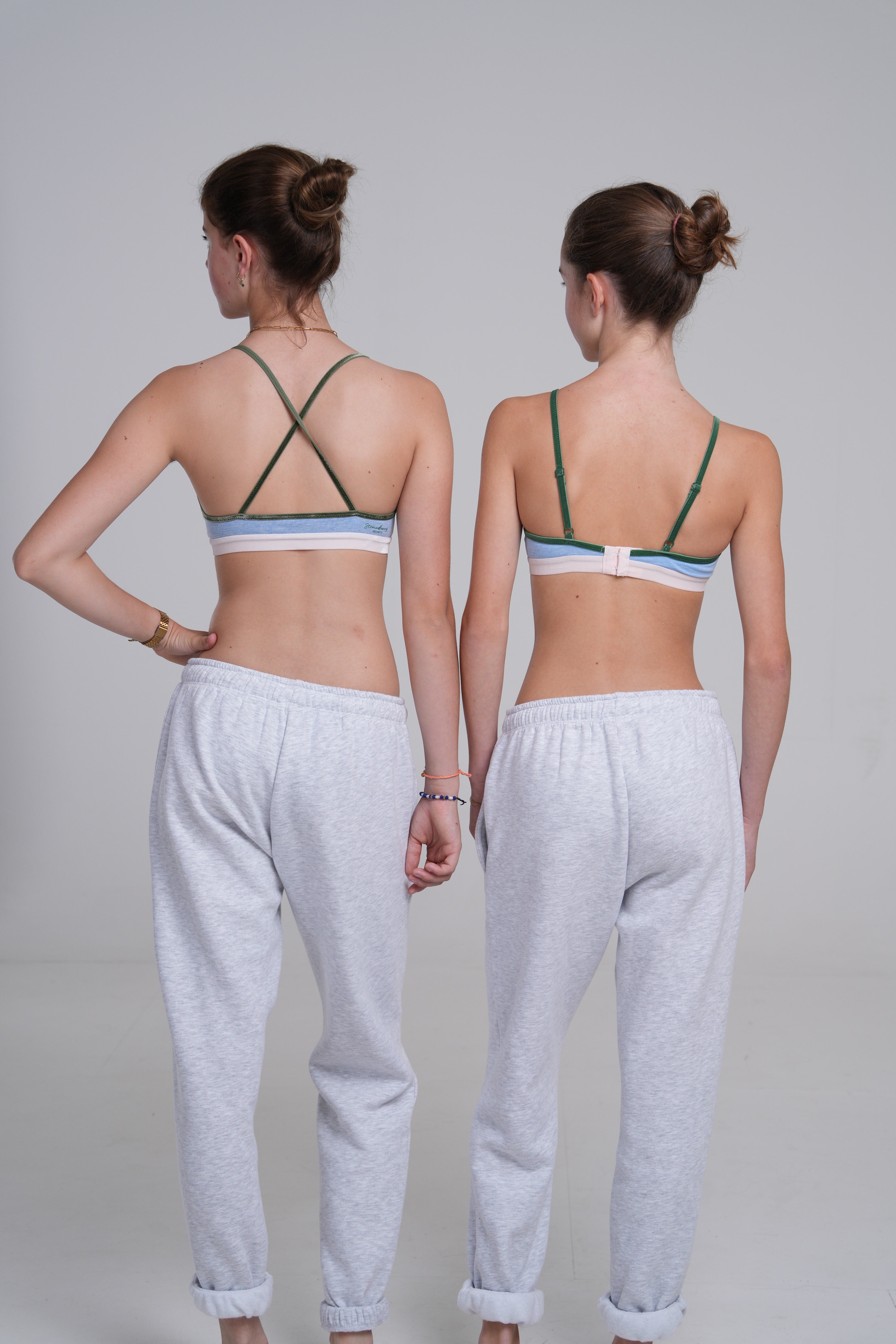 Bretelles droites Alex en bleu et vert