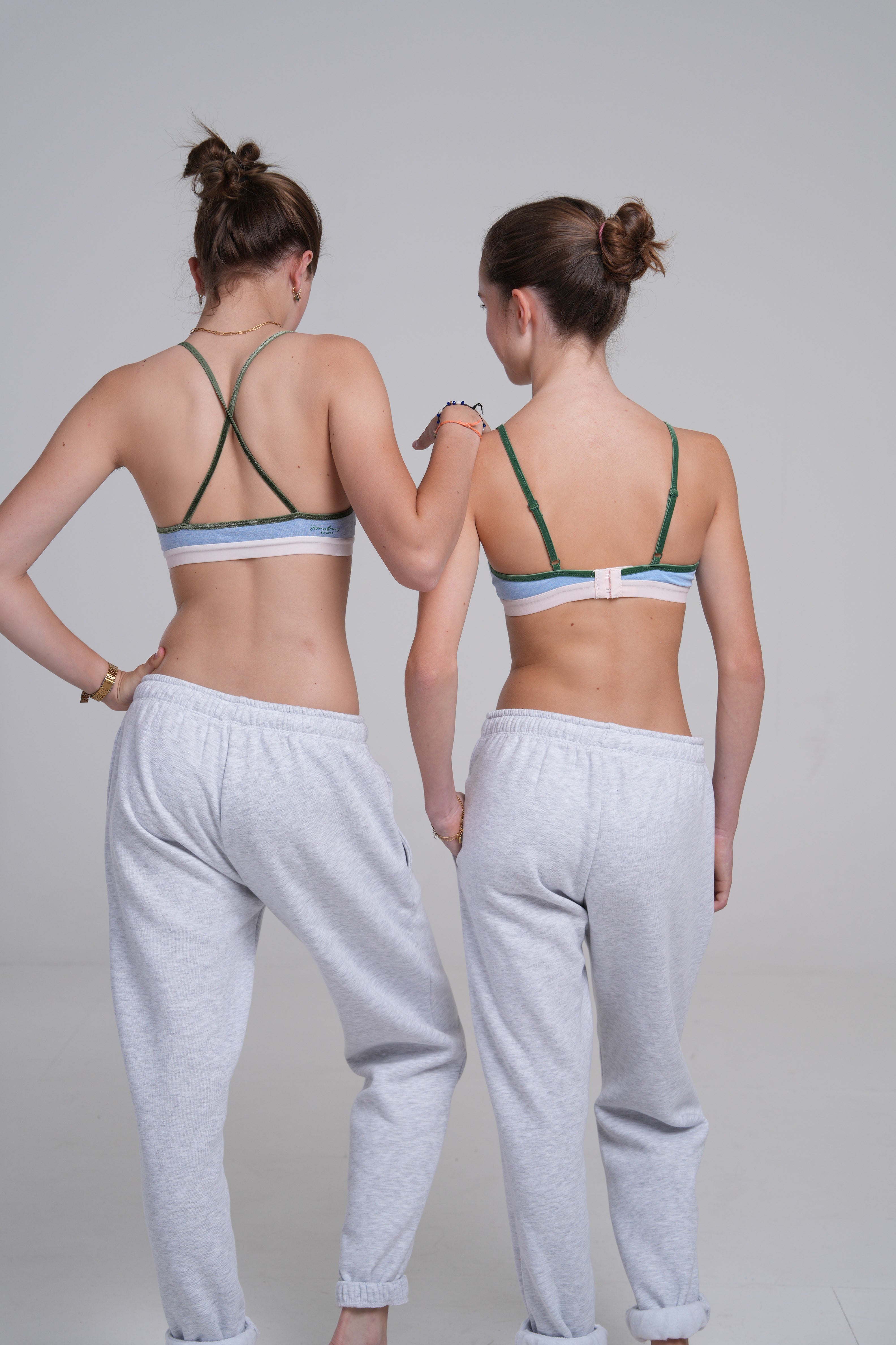 Bretelles droites Alex en bleu et vert