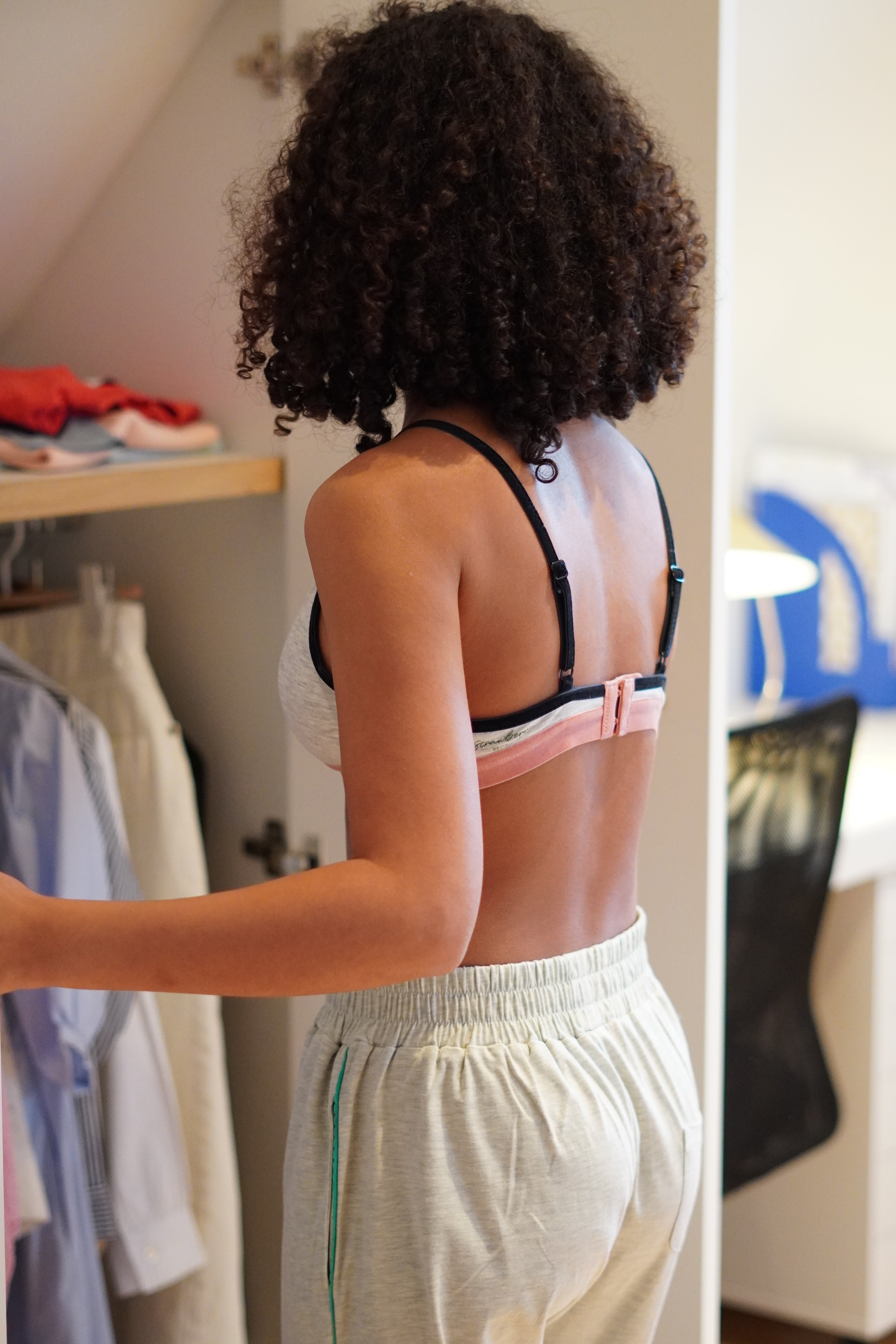 Bretelles droites Alex en gris et bleu