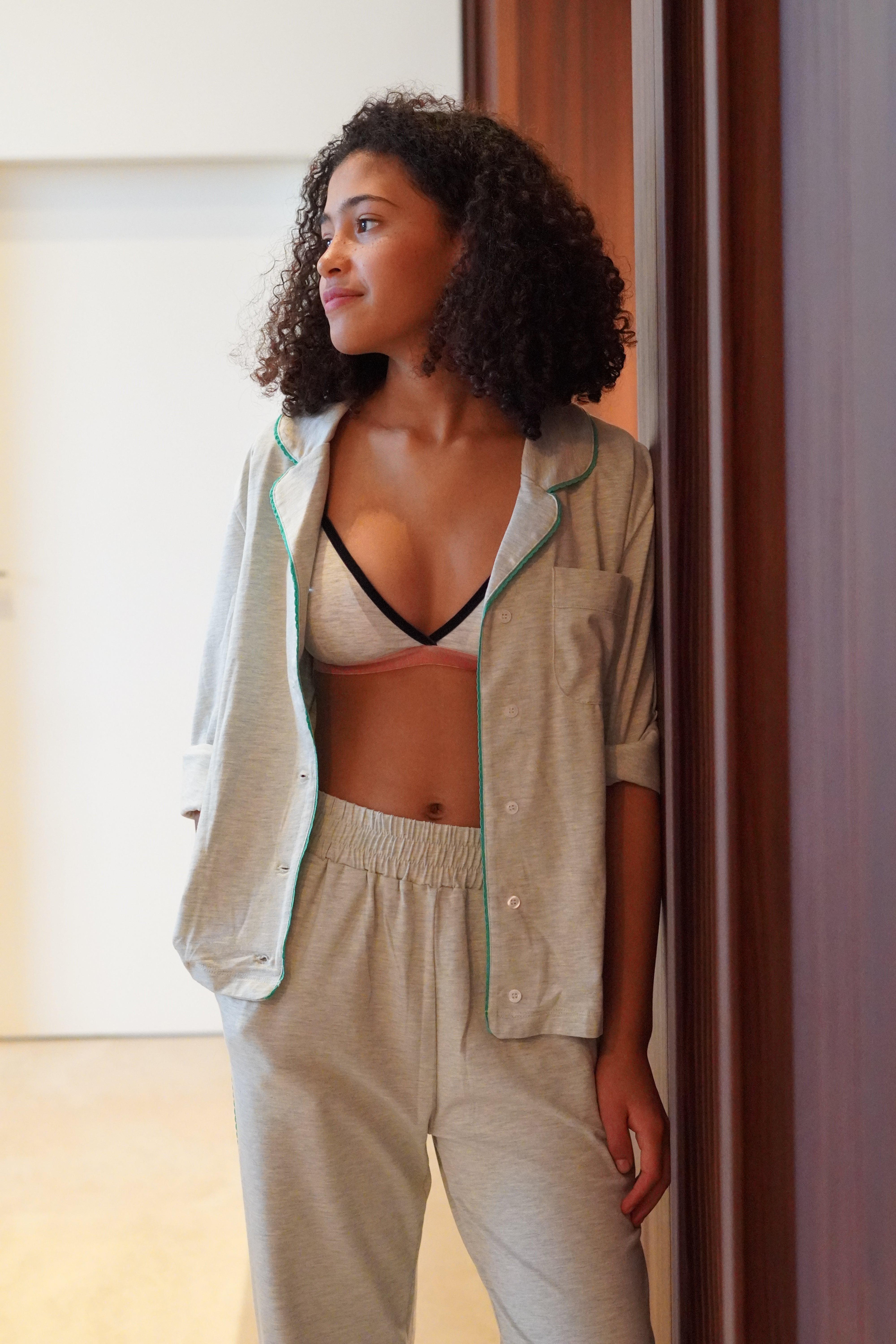 Bretelles droites Alex en gris et bleu