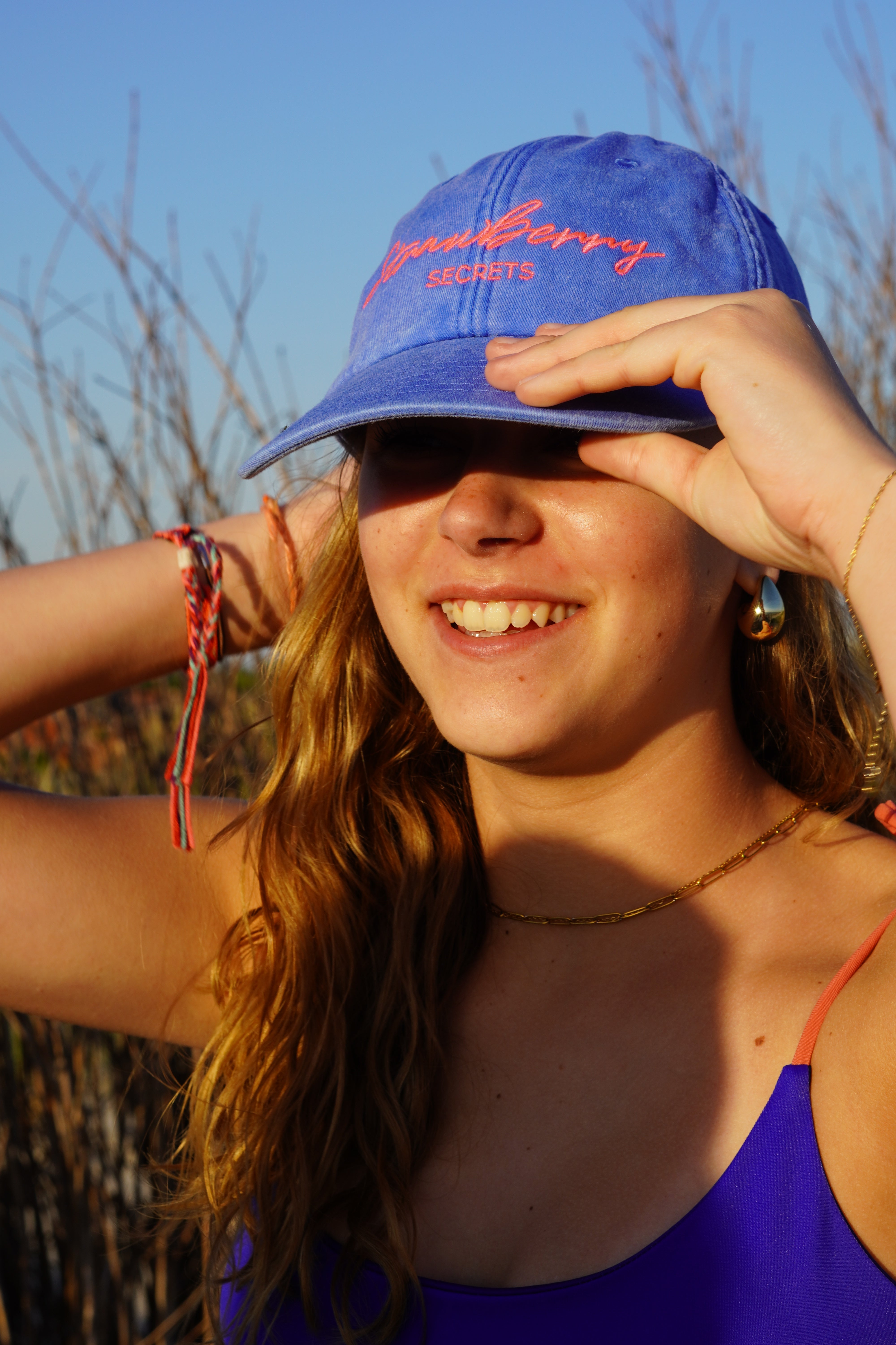 Casquette Rapha en bleu et rose