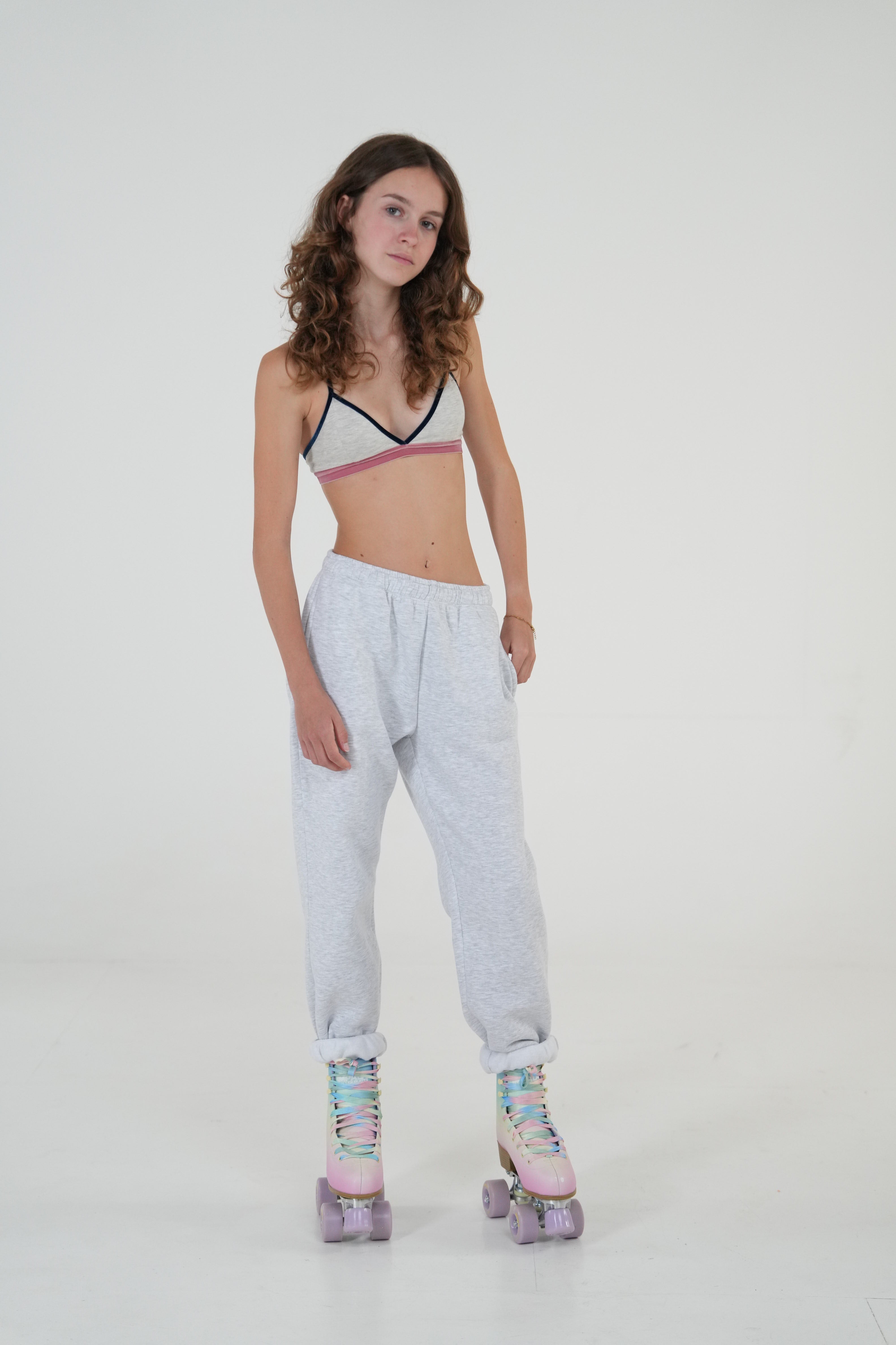 Bretelles droites Alex en gris et bleu