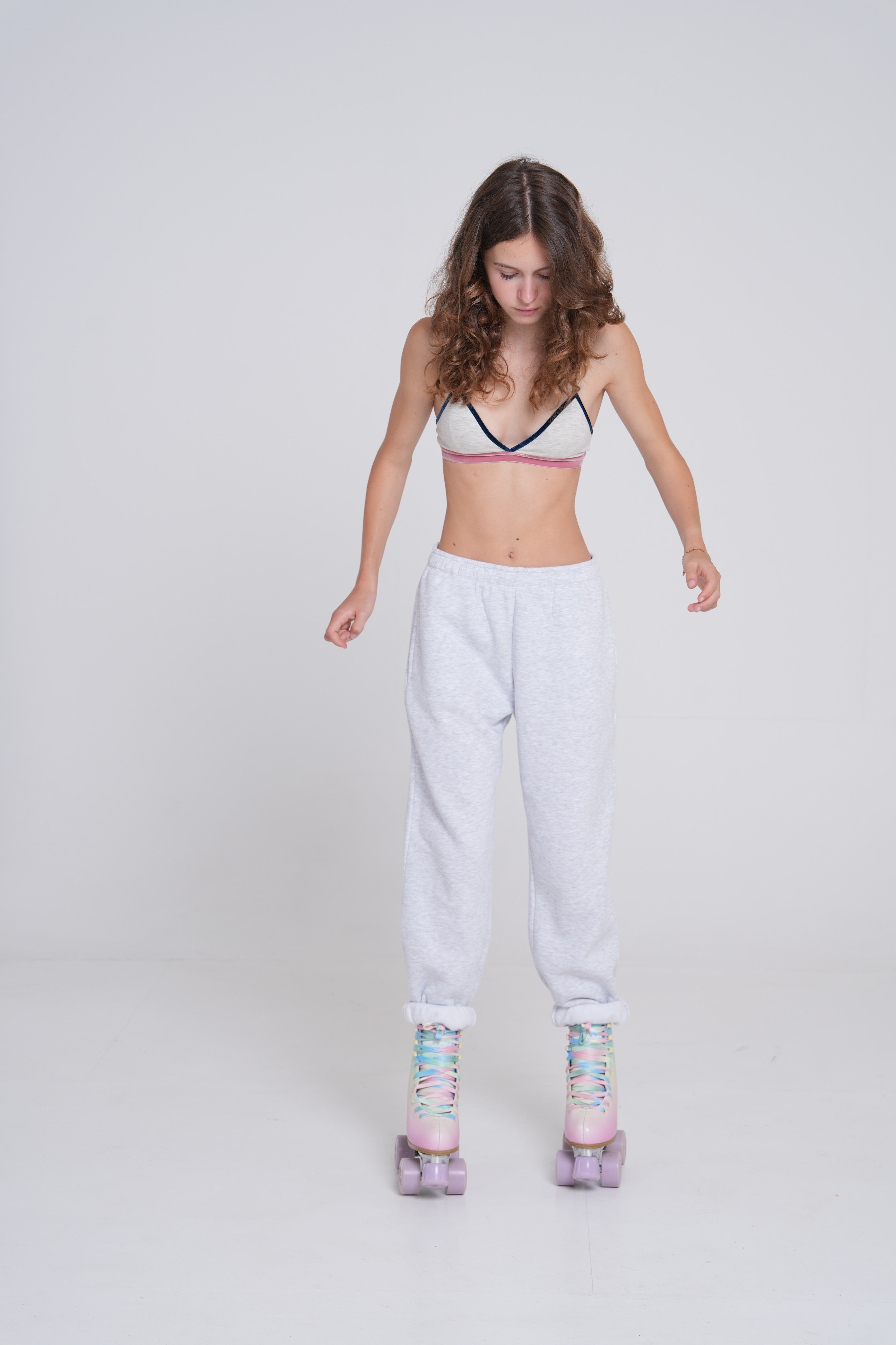 Bretelles droites Alex en gris et bleu