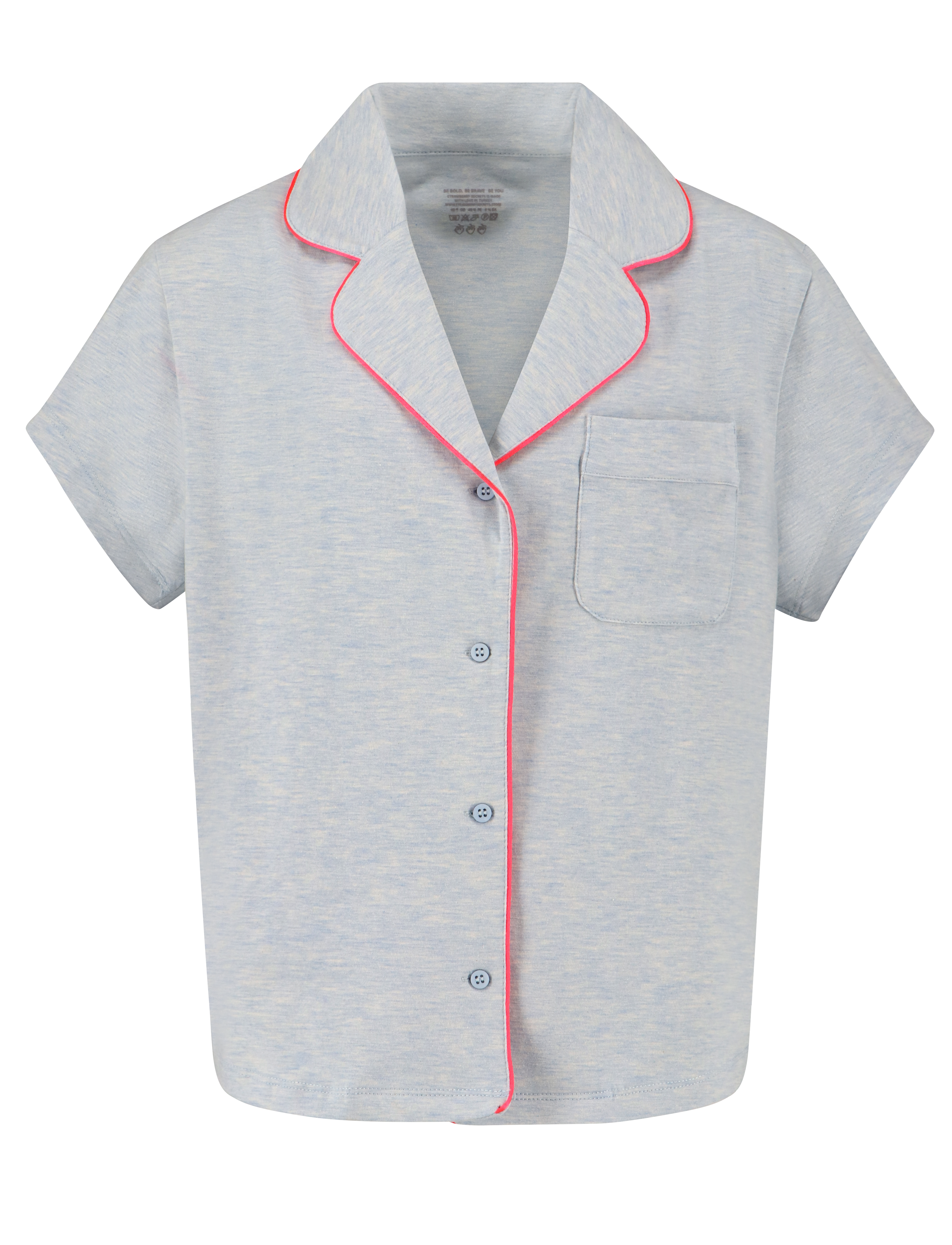 Pyjama bleu clair « Si vous pensez que mes cheveux sont en désordre, regardez ma chambre »