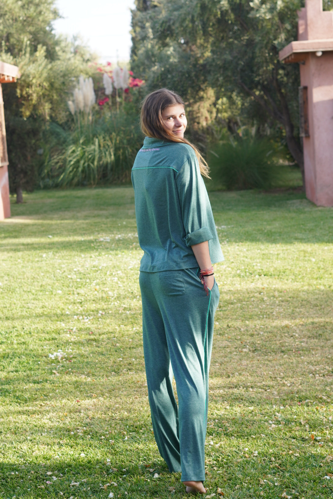 Pajamas in Petrol "I live on wifi and big dreams" (pre-order)