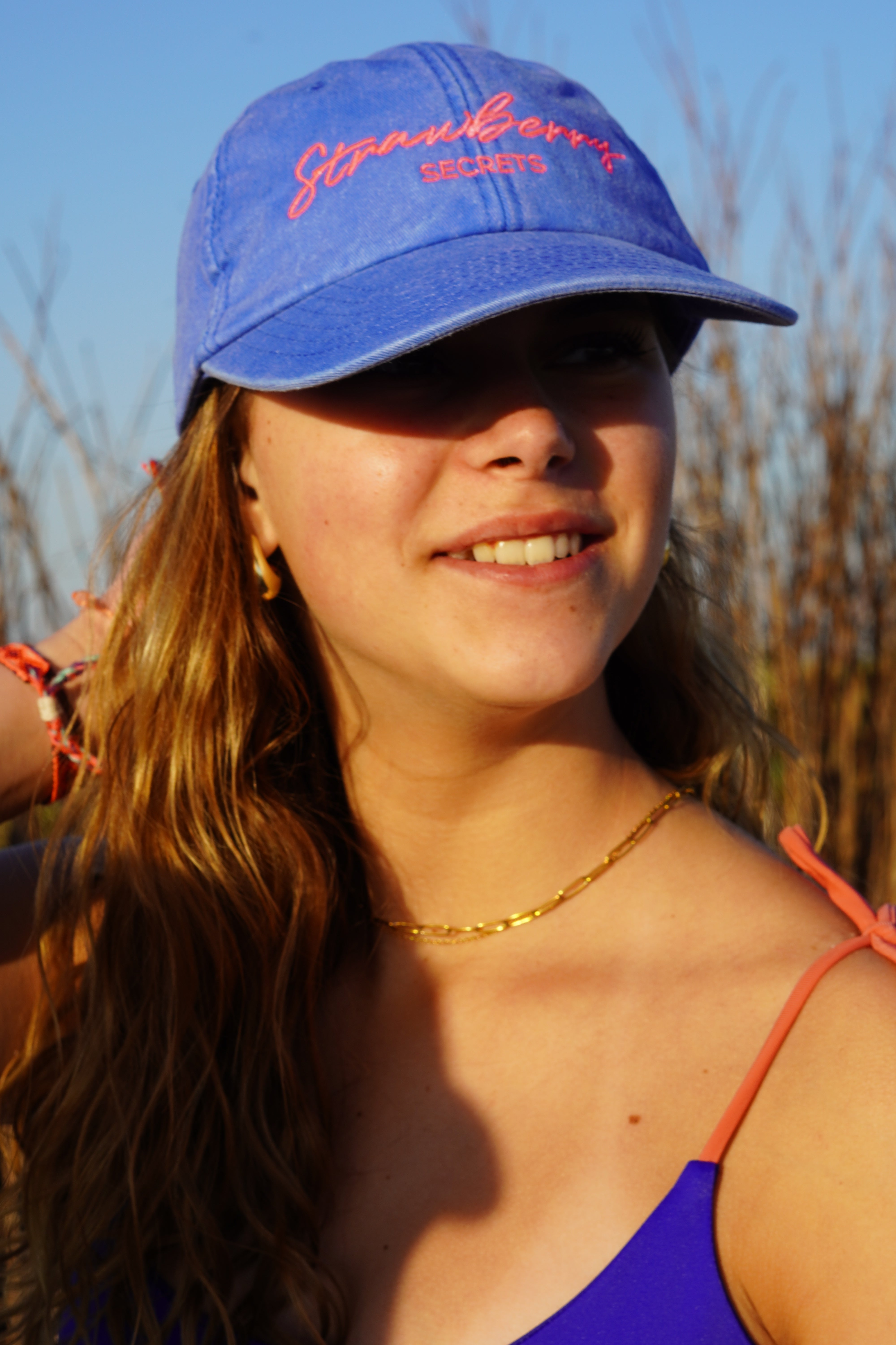 Rapha cap in Blue & Pink