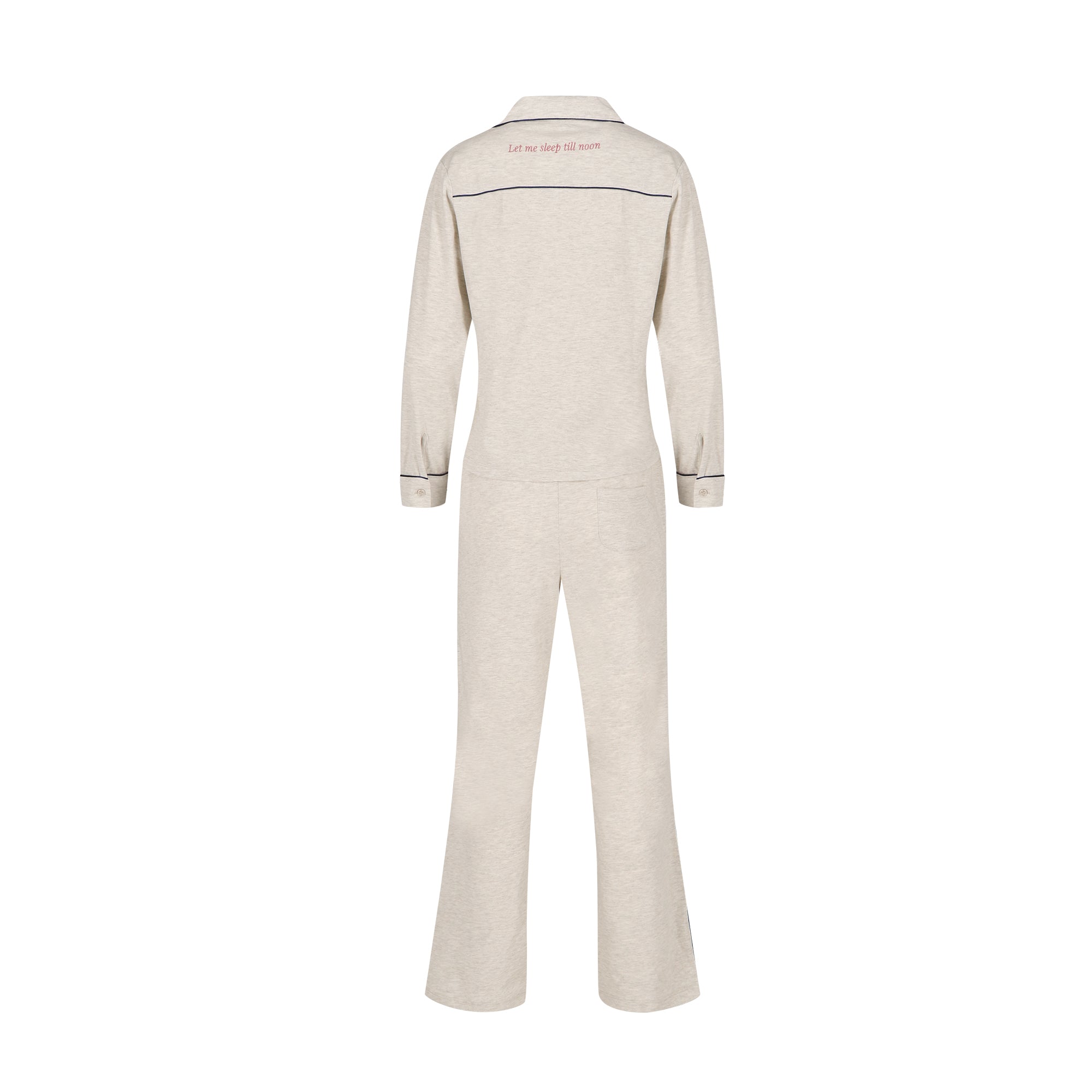 Pyjama "Let me sleep till noon" in light grey